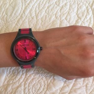 Pink and gray watch